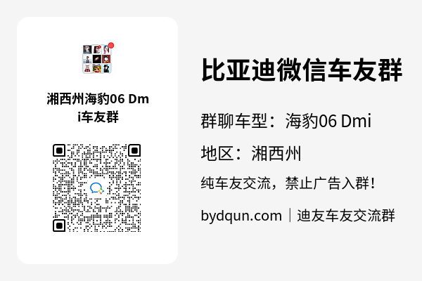 比亚迪海豹06 Dmi湘西州车友群加群二维码