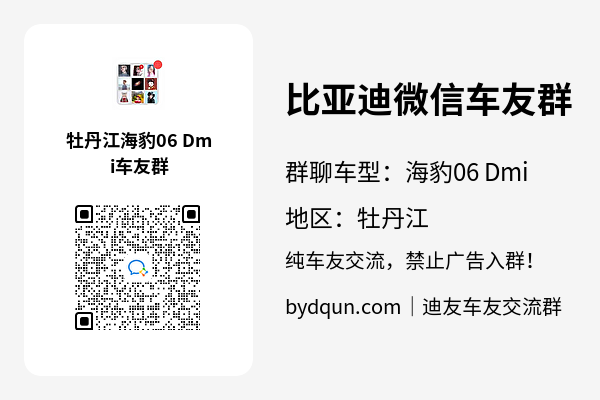 比亚迪海豹06 Dmi牡丹江车友群加群二维码