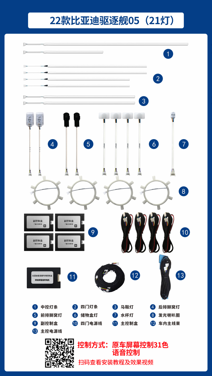 比亚迪比亚迪驱逐舰05 氛围灯改装升级