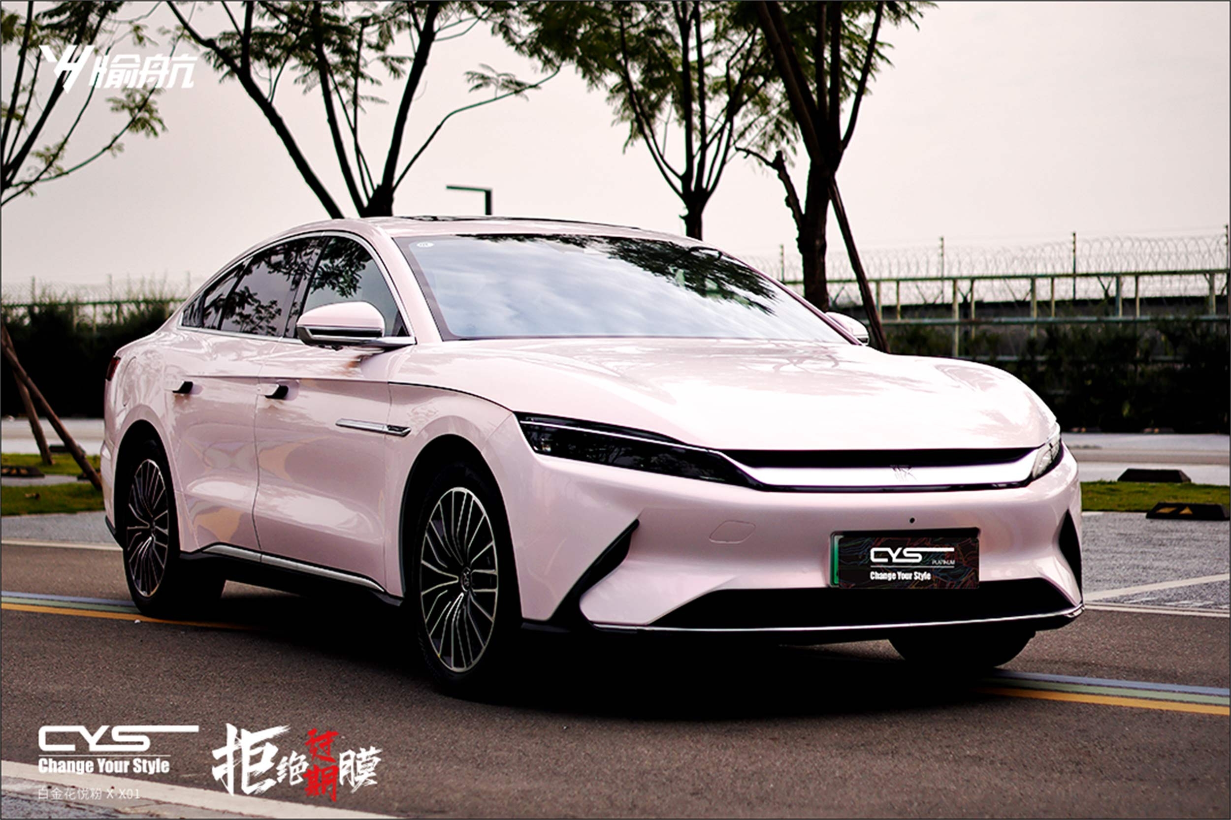 X-X01 白金花悦粉 | 比亚迪汉车友改色案例