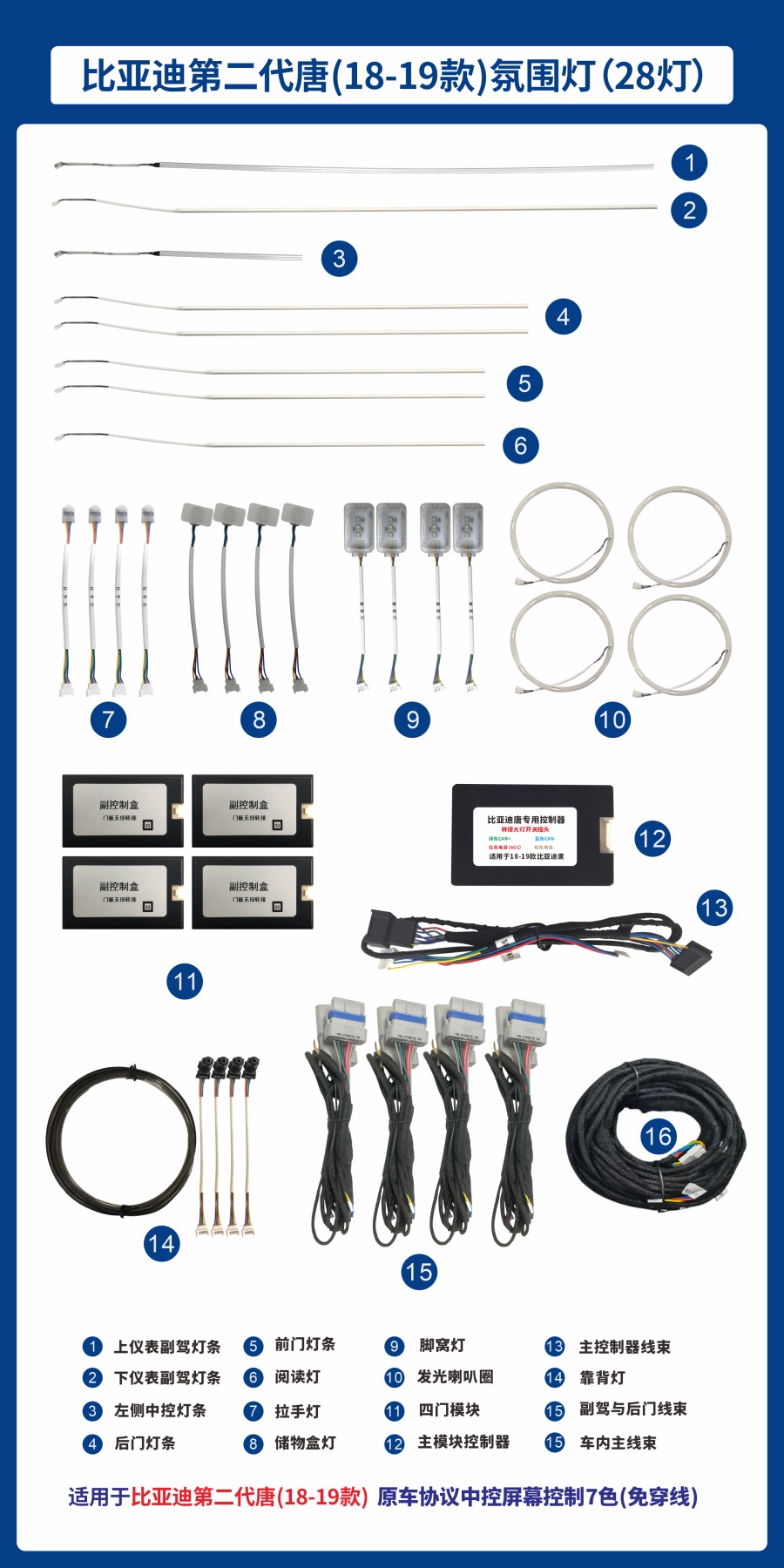 比亚迪唐DM/EV/DMI 氛围灯改装升级
