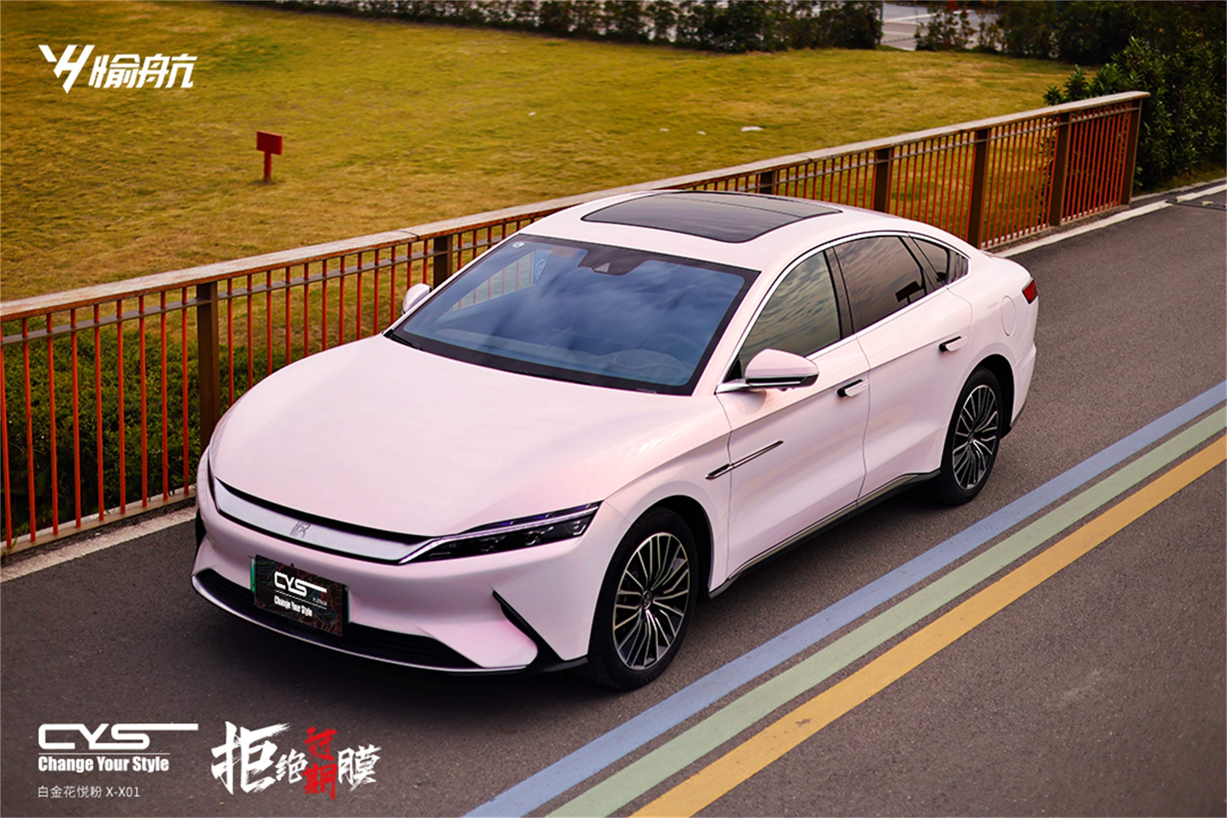 X-X01 白金花悦粉 | 比亚迪汉车友改色案例