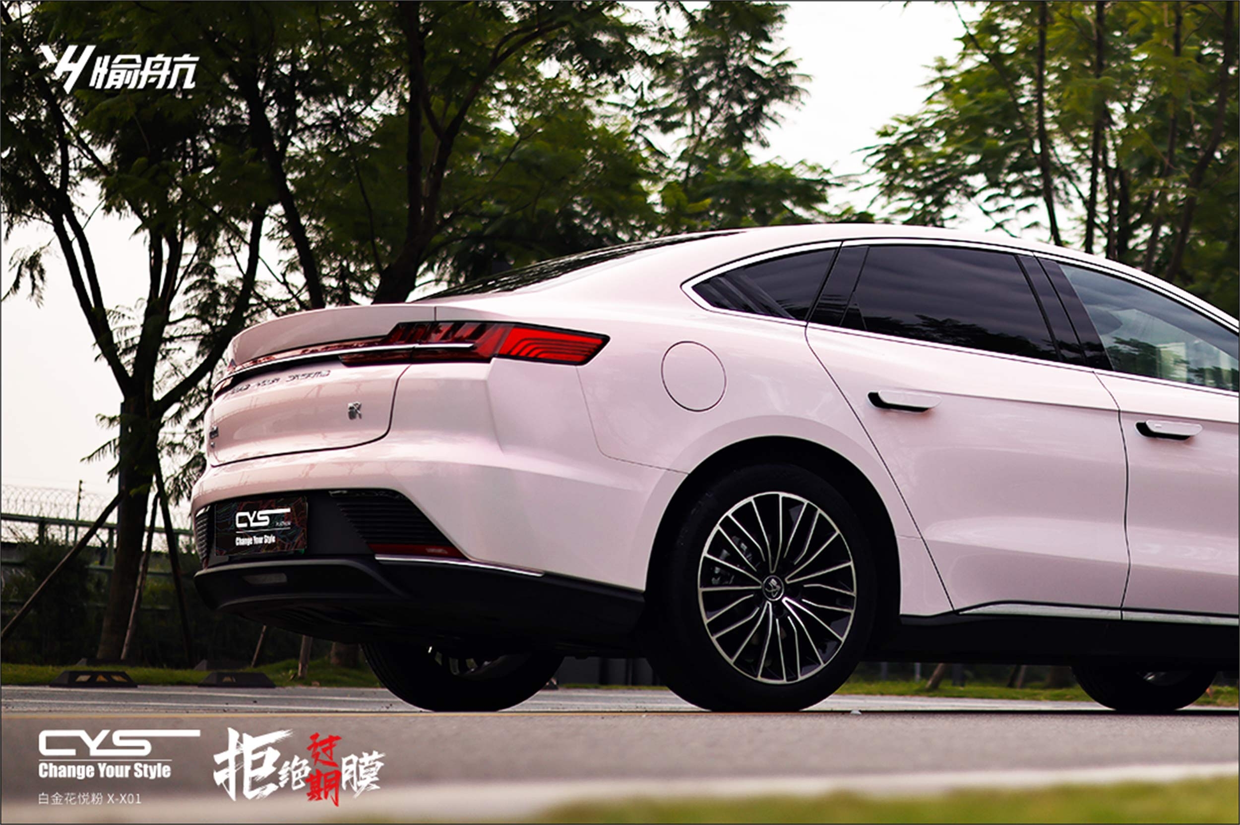 X-X01 白金花悦粉 | 比亚迪汉车友改色案例
